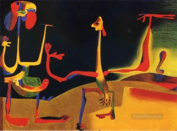 Hombre y mujer delante de un montón de excrementos Joan Miró Pinturas al óleo